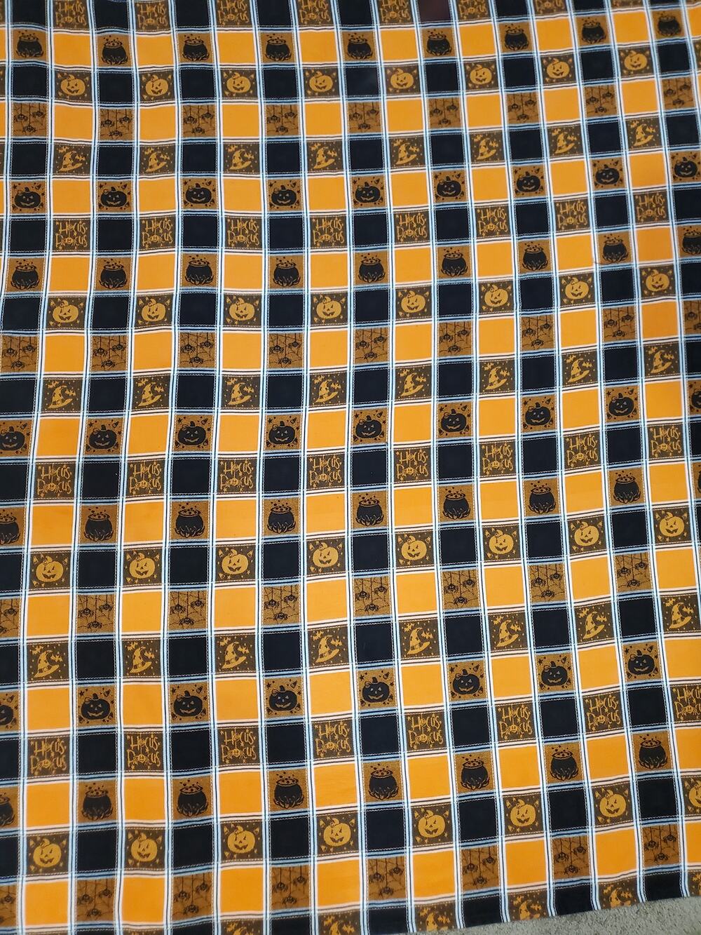 Halloween Cotton Jacquard Fabric 55x76" Rectangle Tablecloth Orange Black Fall